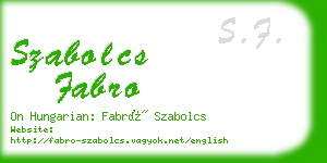 szabolcs fabro business card